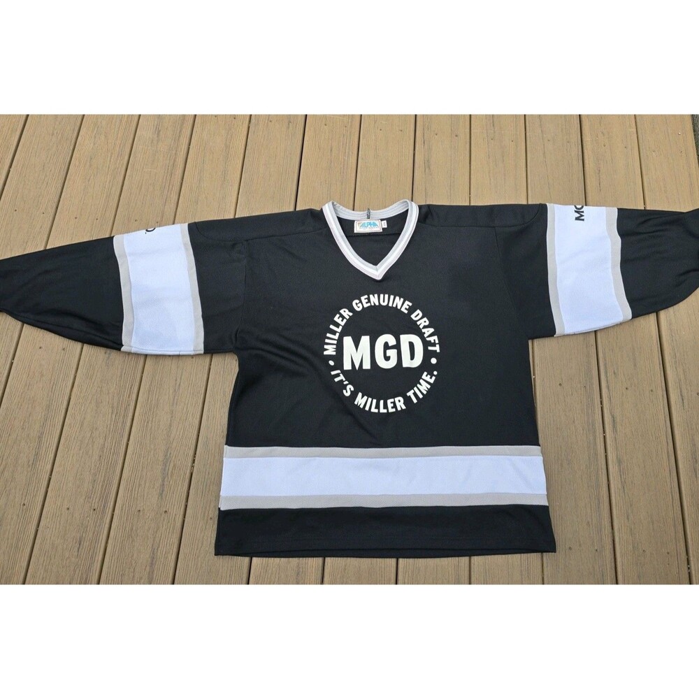 Vintage Miller Genuine Draft MGD Hockey Jersey Size XXL Alpha Tag Used
